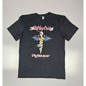 Motley Crue T-Shirt Mens Medium Dr. Feelgood Black Heavy Metal Band Gildan‎